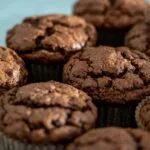 Delicious homemade chocolate muffins perfect for breakfast or a sweet snack.
