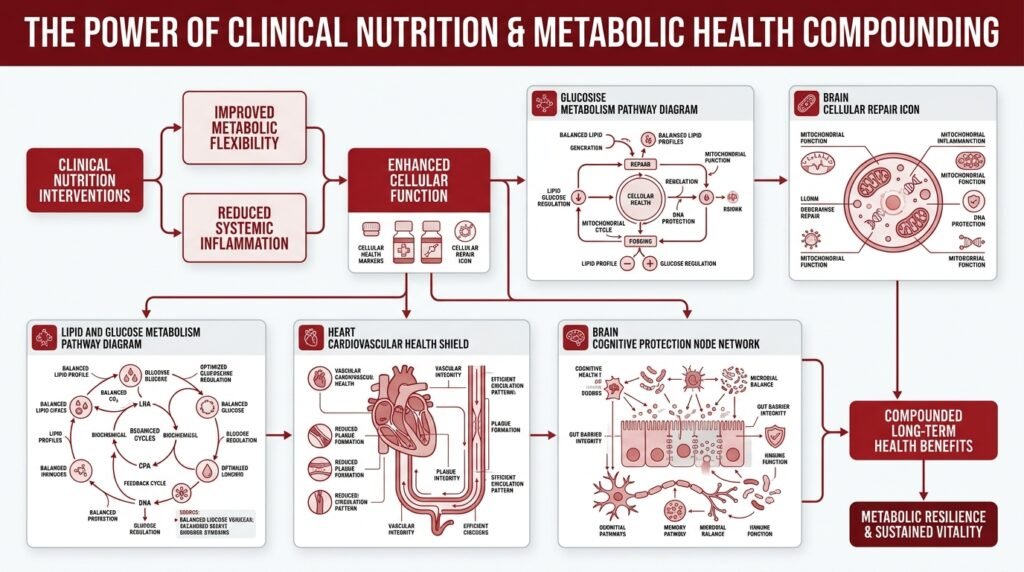 Clinical Nutrition and Metabolic Health Compounding Infographic by Dr. Sumaiya NutriCare
