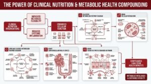 Clinical Nutrition and Metabolic Health Compounding Infographic by Dr. Sumaiya NutriCare