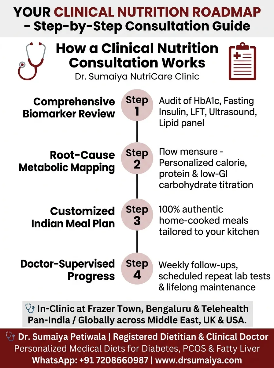 Clinical Nutrition Consultation Roadmap with Dr. Sumaiya Petiwala Infographic with CTA