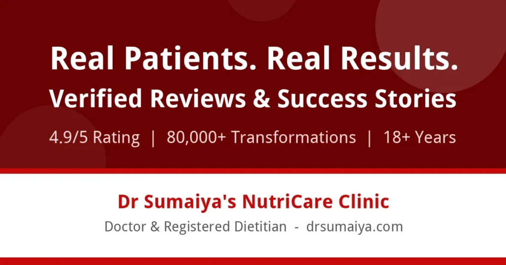 Dr Sumaiya NutriCare Clinic - verified patient reviews, 4.9 rating, 80000+ transformations
