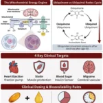 CoQ10 Clinical Benefits Ubiquinol vs Ubiquinone Dosing Guide Infographic - Dr. Sumaiya NutriCare