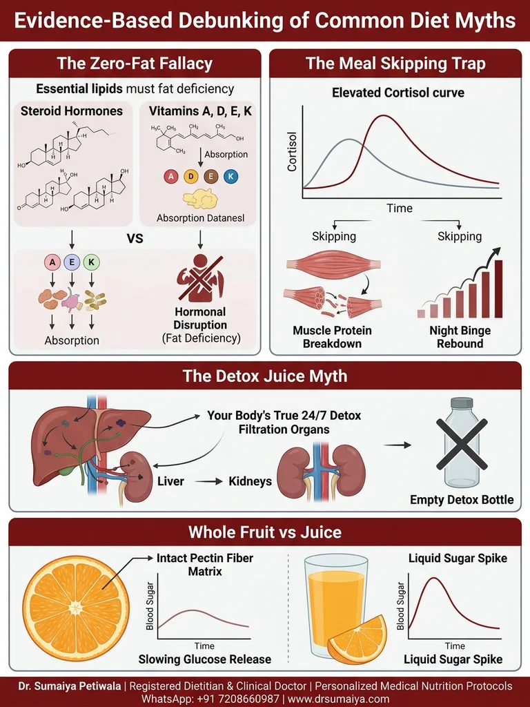 Evidence-Based Debunking of Common Diet Myths Clinical Infographic with Dr. Sumaiya CTA
