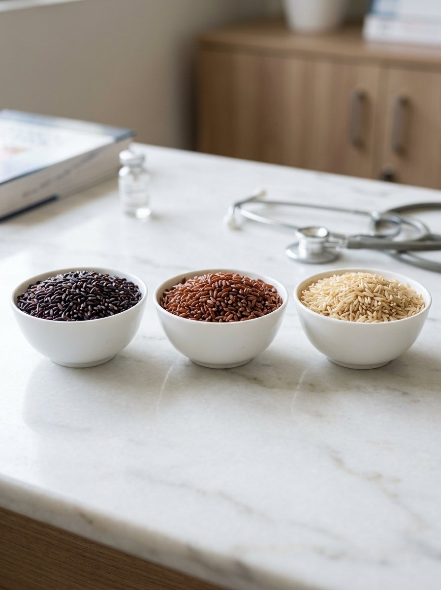 Clinical Comparison: Karuppu Kavuni Black Rice, Mappillai Samba Red Rice, and Aged Brown Basmati Rice
