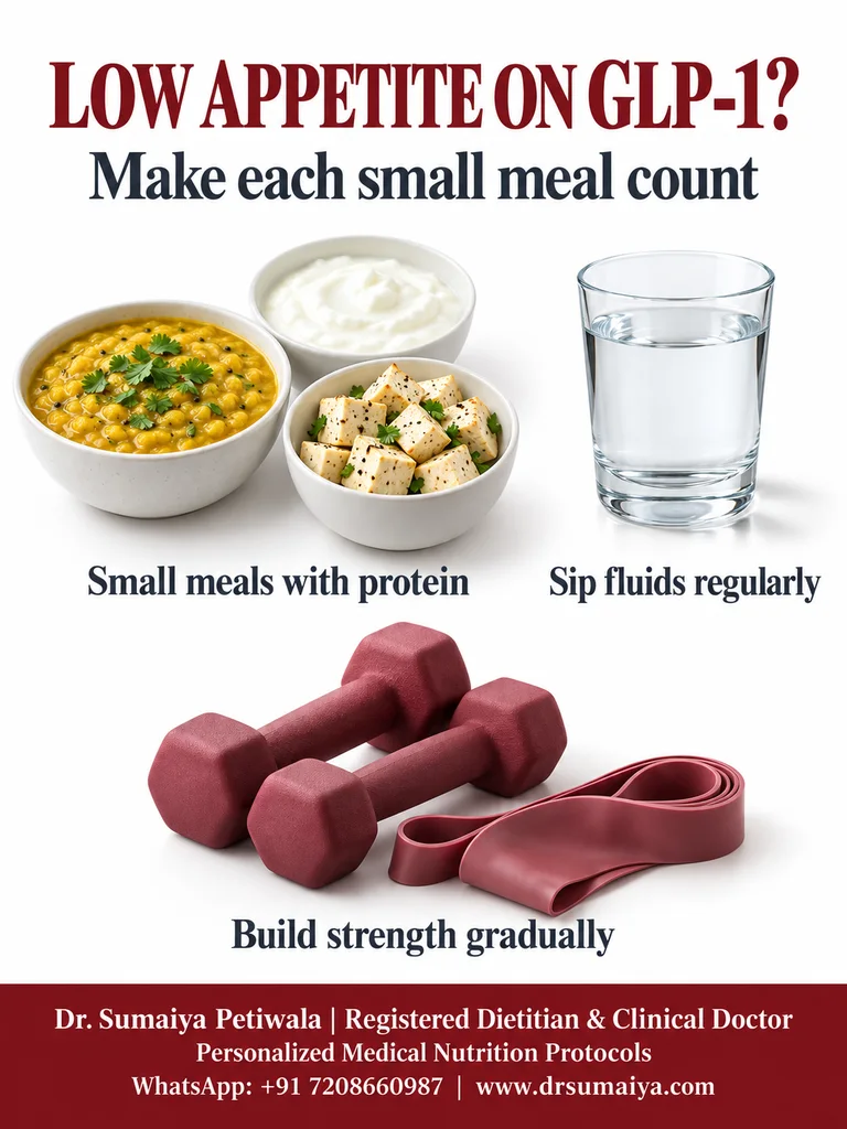Small protein-containing meals, fluids and gradual strength training; Dr. Sumaiya NutriCare contact details